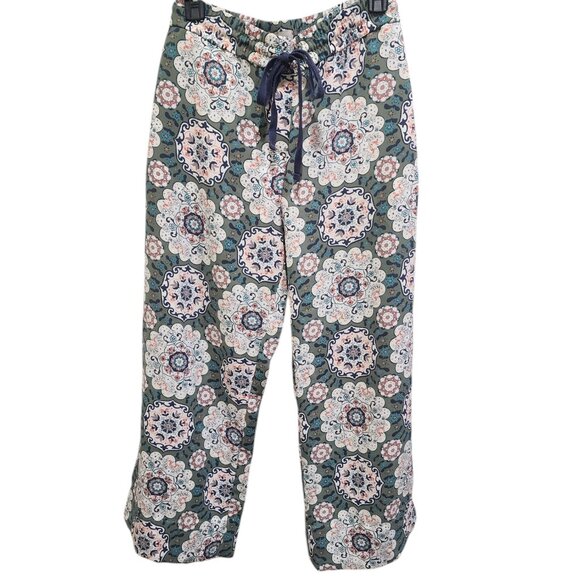 LOFT Women's Floral Wide-Leg Pants, Size L, Lightweight 100% Polyester - Picture 1 of 16